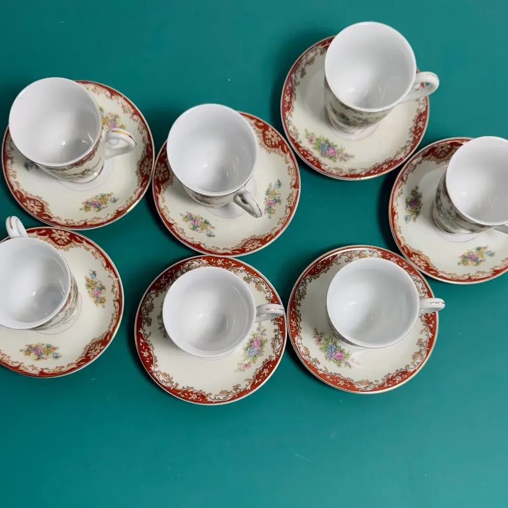 Vintage Demitasse Cups and Saucers Morimura Brothers (Noritake)